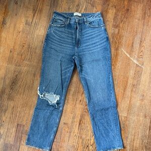 Abercrombie & Fitch Ankle Straight Leg High Rise Jeans